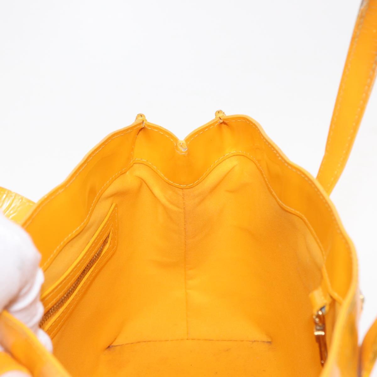 LOUIS VUITTON Monogram Vernis Wilshire PM Bag Jaune Passion M91725 Auth 154194