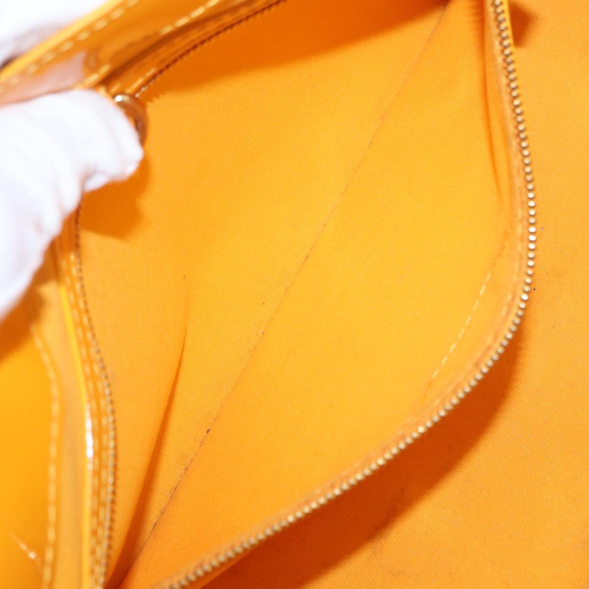 LOUIS VUITTON Monogram Vernis Wilshire PM Bag Jaune Passion M91725 Auth 154194