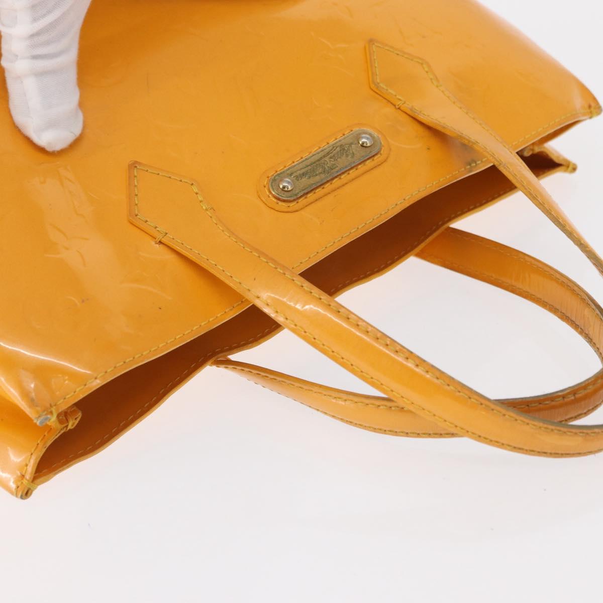 LOUIS VUITTON Monogram Vernis Wilshire PM Bag Jaune Passion M91725 Auth 154194