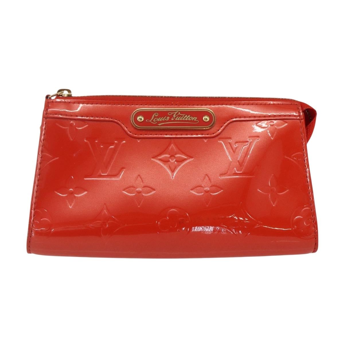 LOUIS VUITTON Monogram Vernis Trousse Pouch Orenge Sunset M93648 LV Auth 154200