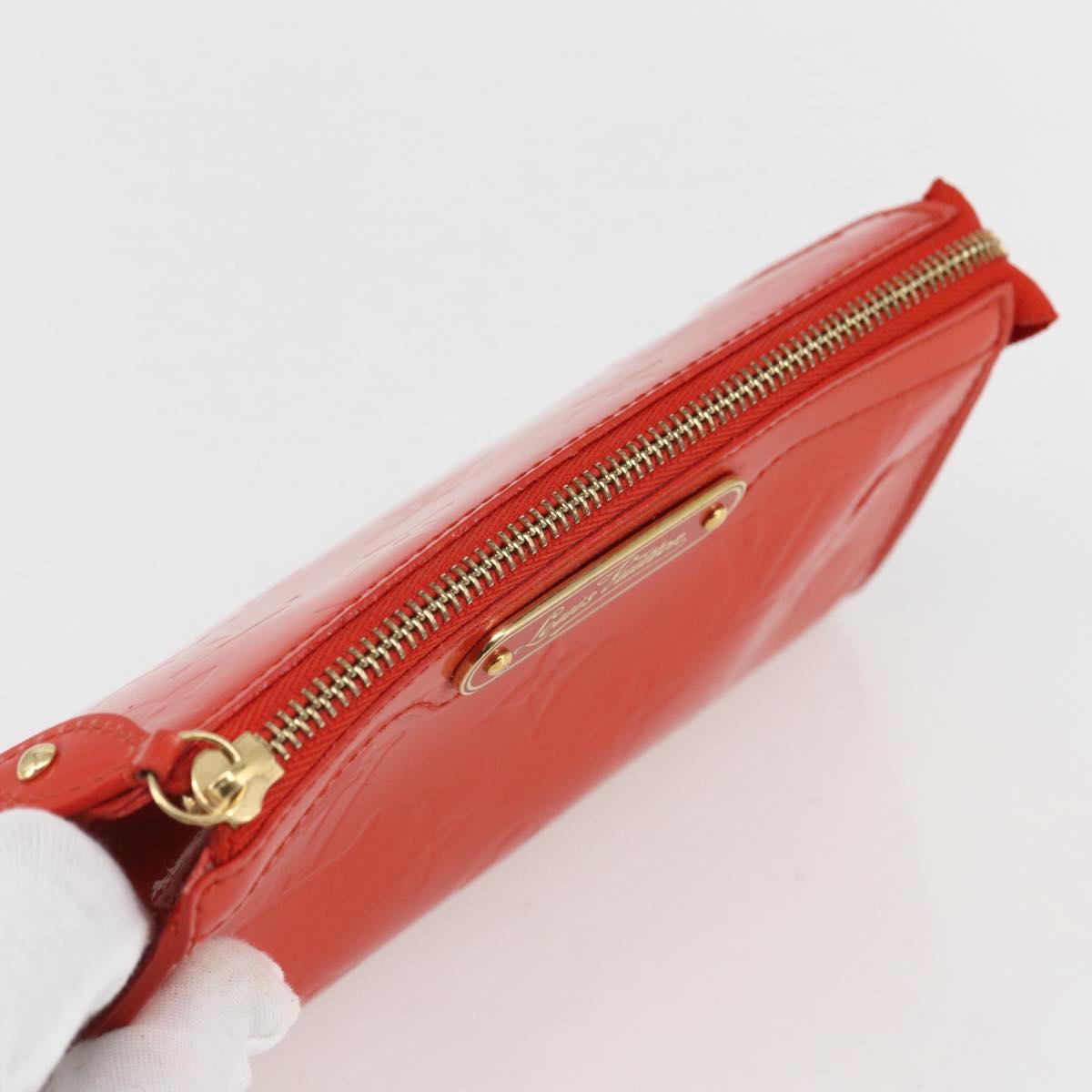 LOUIS VUITTON Monogram Vernis Trousse Pouch Orenge Sunset M93648 LV Auth 154200