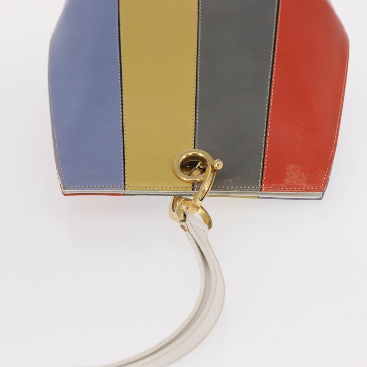 Salvatore Ferragamo Shoulder Bag Leather Multicolor Gold Auth 154202