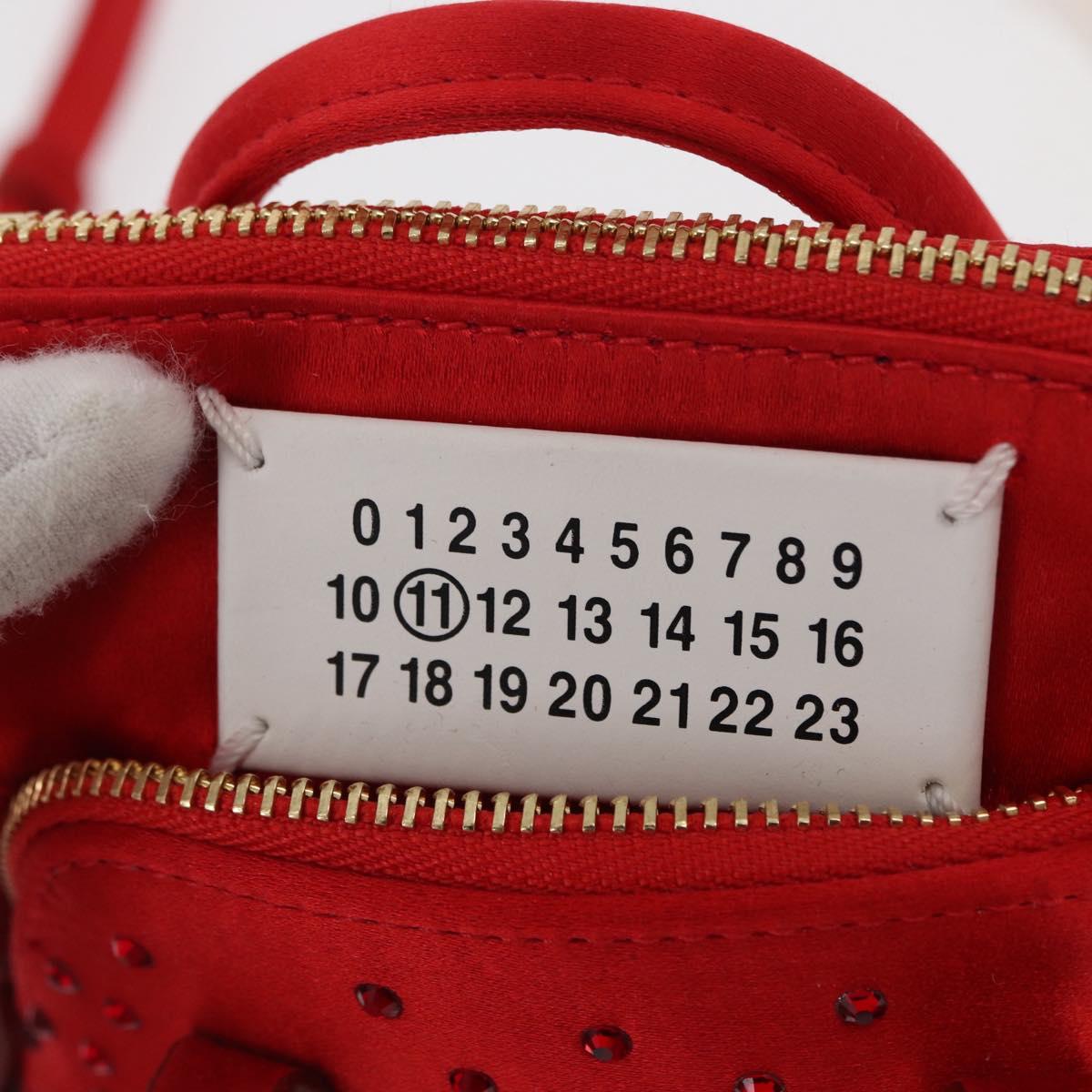 Maison Margiela 5AC Shoulder Bag Satin Red Gold Auth 154203M