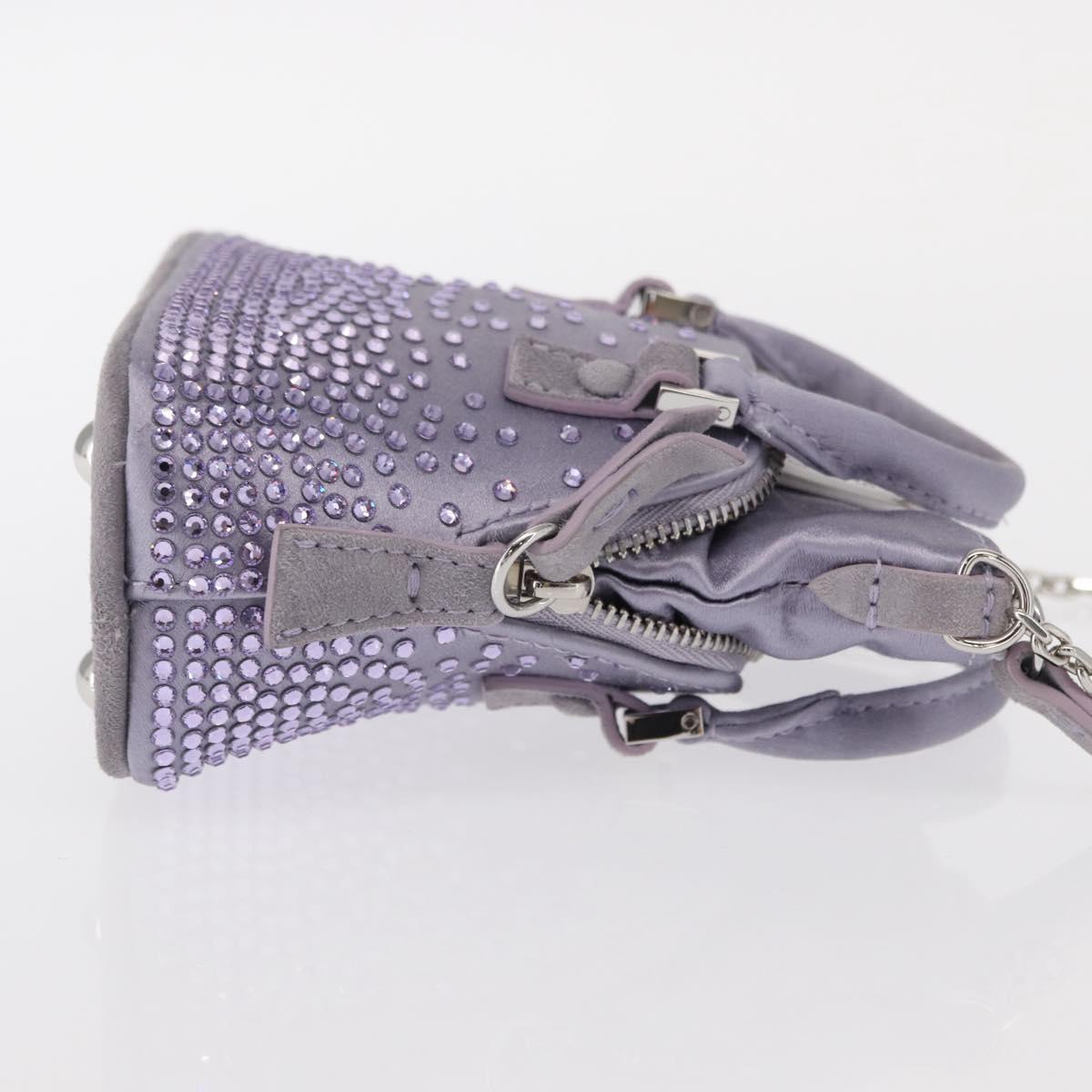 Maison Margiela 5AC Shoulder Bag Satin Purple Silver Auth 154204M