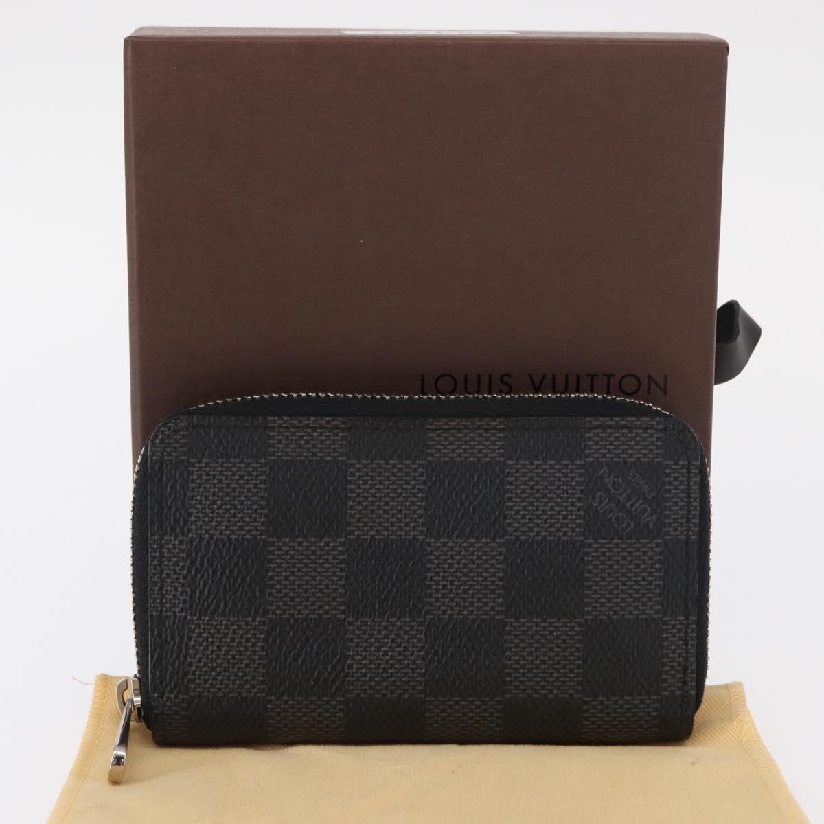 LOUIS VUITTON Damier Graphite Zippy Coin Purse Coin Purse N63076 LV Auth 154209