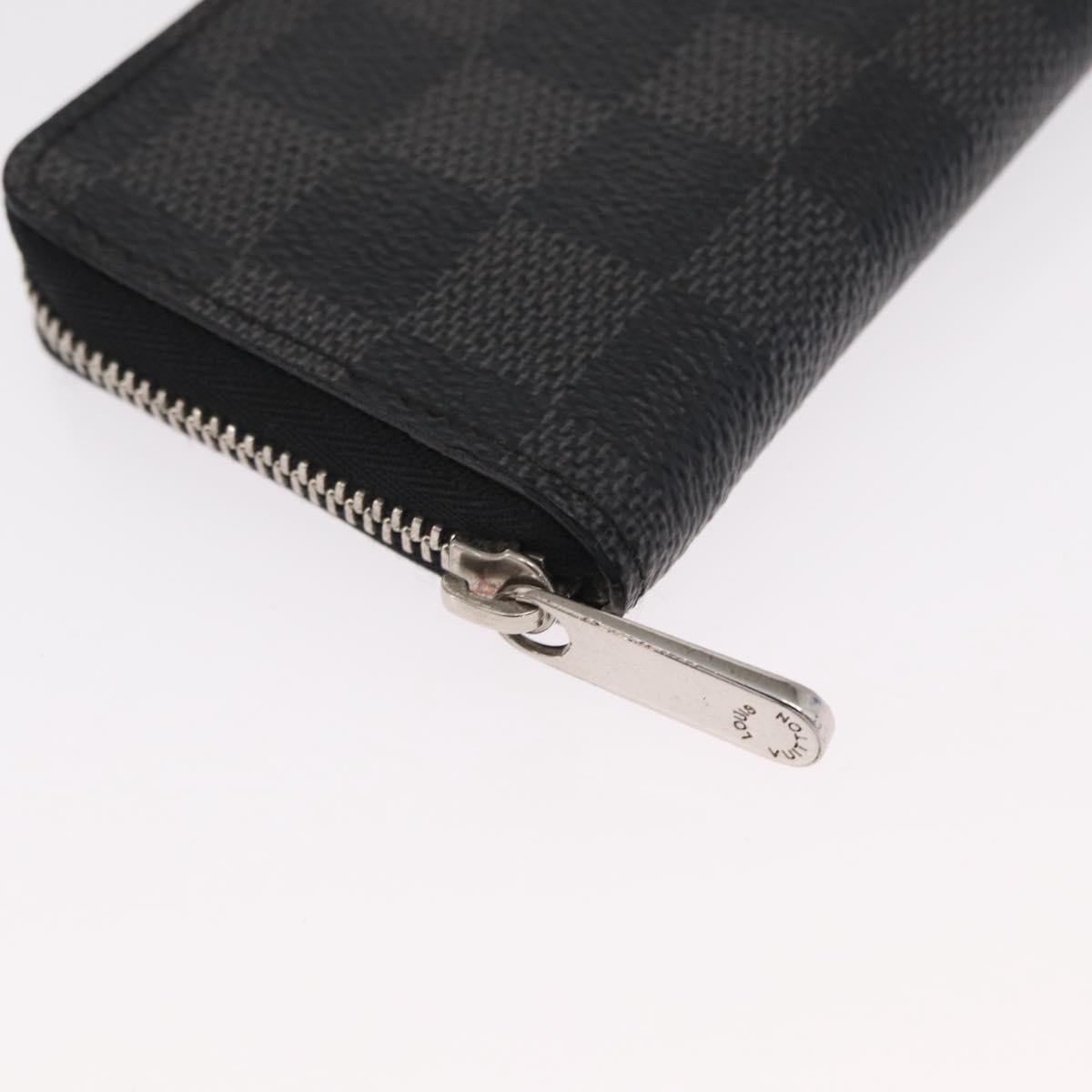LOUIS VUITTON Damier Graphite Zippy Coin Purse Coin Purse N63076 LV Auth 154209
