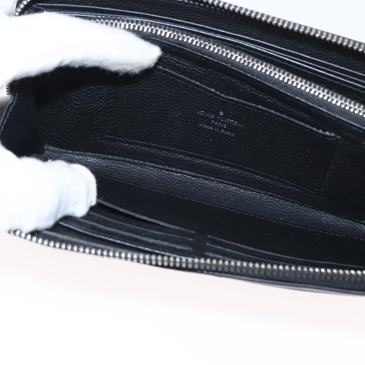 LOUIS VUITTON Zippy Rock Me Long Wallet Leather Black M62622 LV Auth 154214