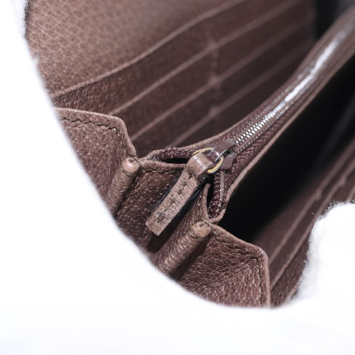 GUCCI GG Supreme Web Sherry Line Long Wallet PVC Beige Red 523153 Auth 154216