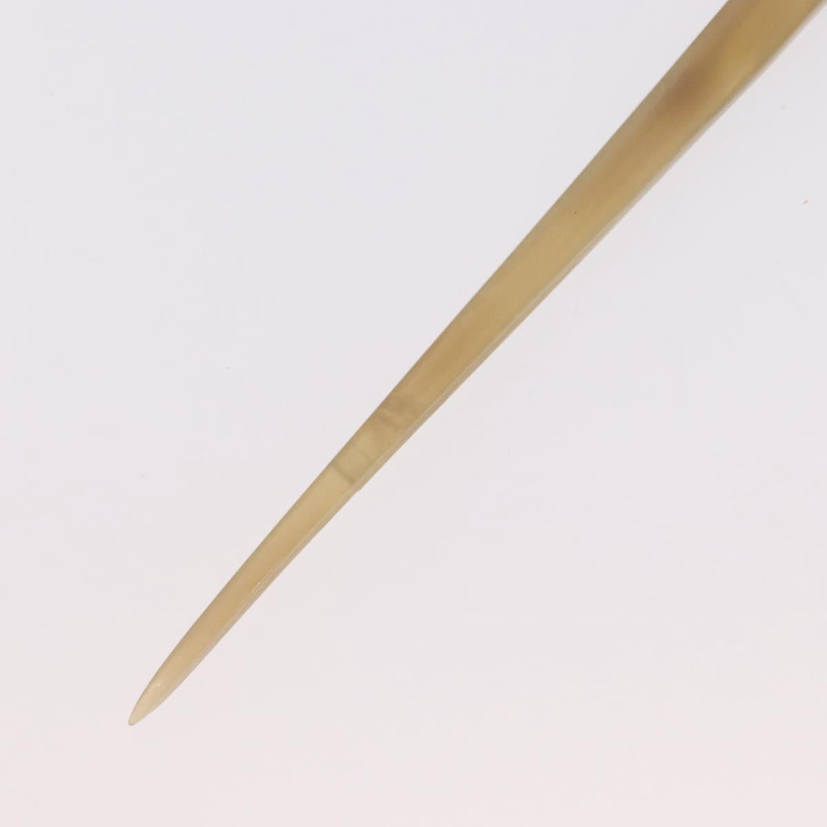 HERMES Buffalo Horn Kankanashi plastic Beige Auth 154222