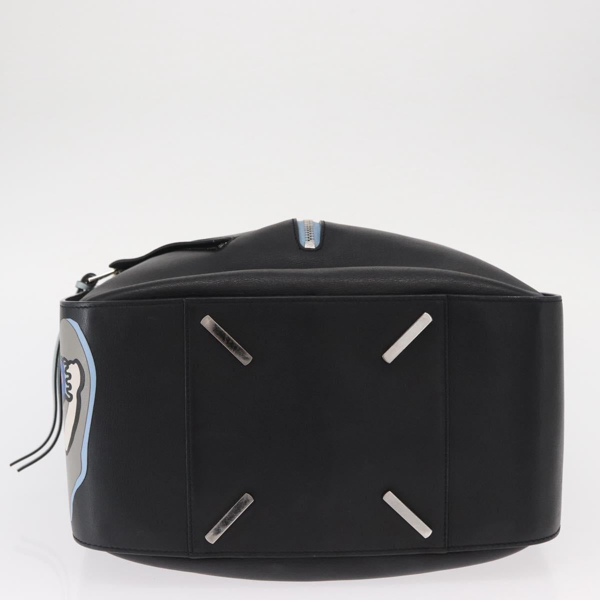 LOEWE Hammock Bag Leather Loewe x Paula's Ibiza Black Silver Auth 154224SM