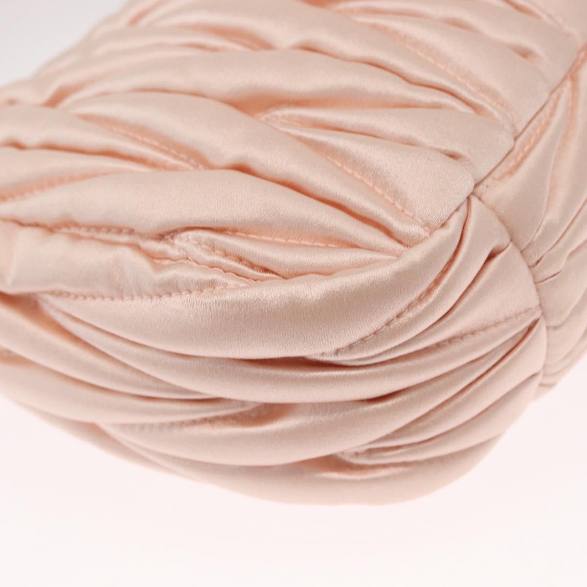 Miu Miu Matelasse Wonder Hand Bag Satin Pink Gold 5BC125 Auth 154226SM