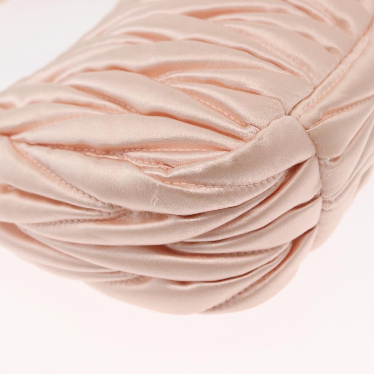 Miu Miu Matelasse Wonder Hand Bag Satin Pink Gold 5BC125 Auth 154226SM