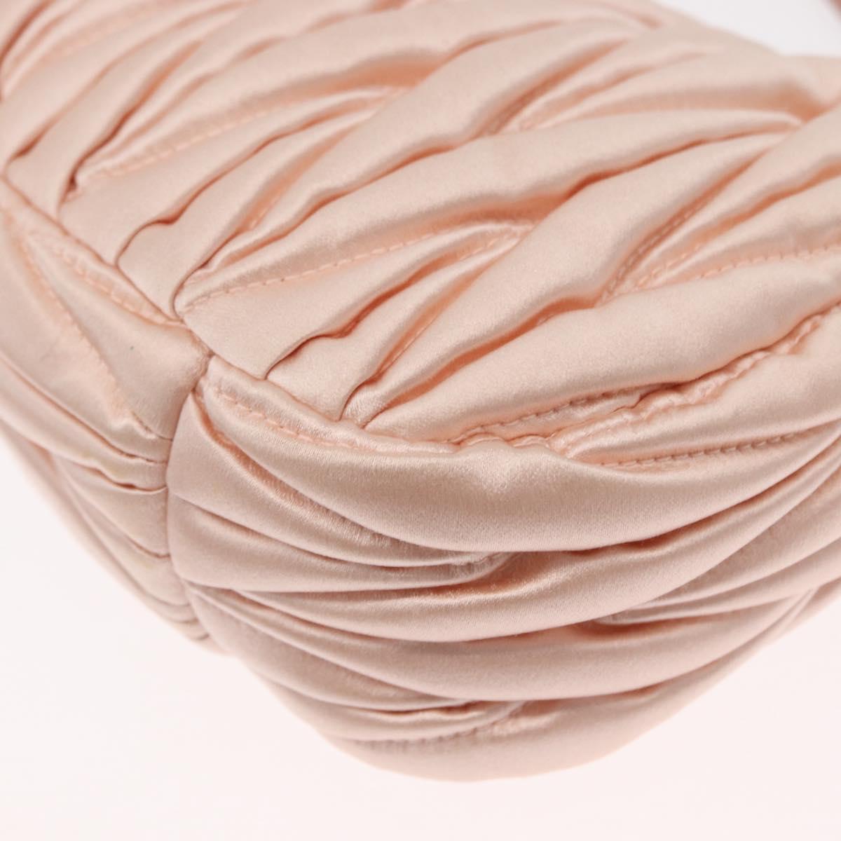 Miu Miu Matelasse Wonder Hand Bag Satin Pink Gold 5BC125 Auth 154226SM