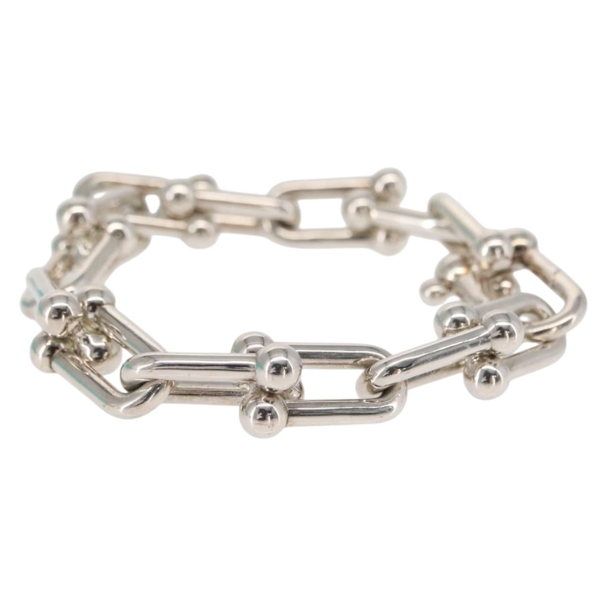 TIFFANY&Co. Hardware Large Bracelet Ag925 Silver Auth 154227SM