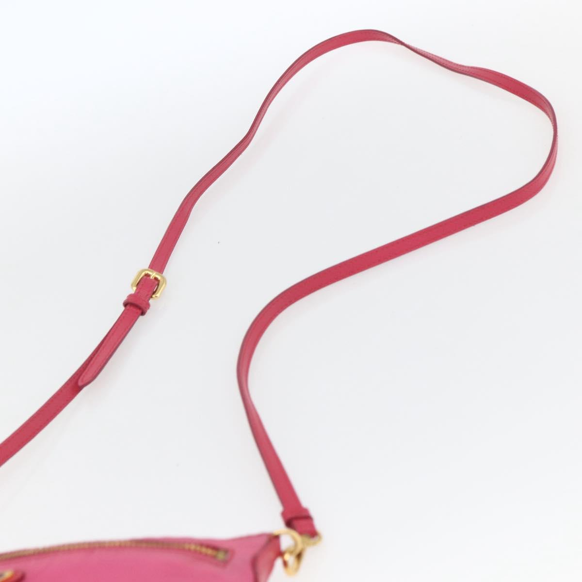 PRADA Shoulder Bag Nylon Pink Gold Auth 154238