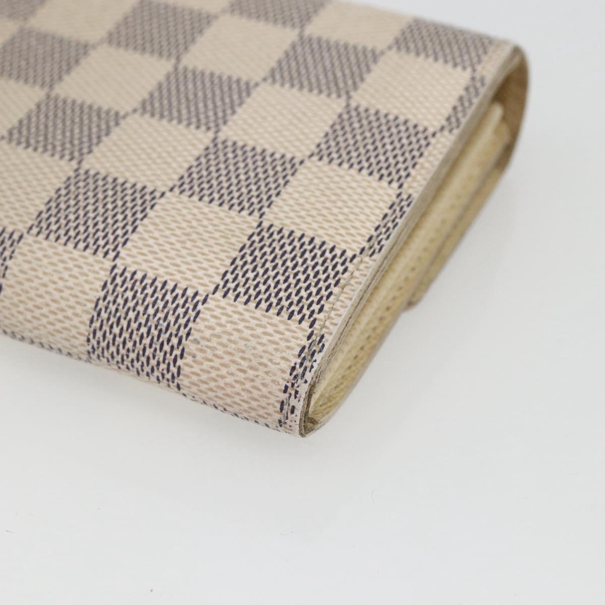 LOUIS VUITTON Damier Azur Portefeuille Sarah Long Wallet N61735 LV Auth 154245A