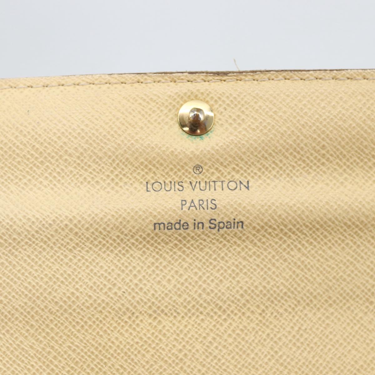 LOUIS VUITTON Damier Azur Portefeuille Sarah Long Wallet N61735 LV Auth 154245A