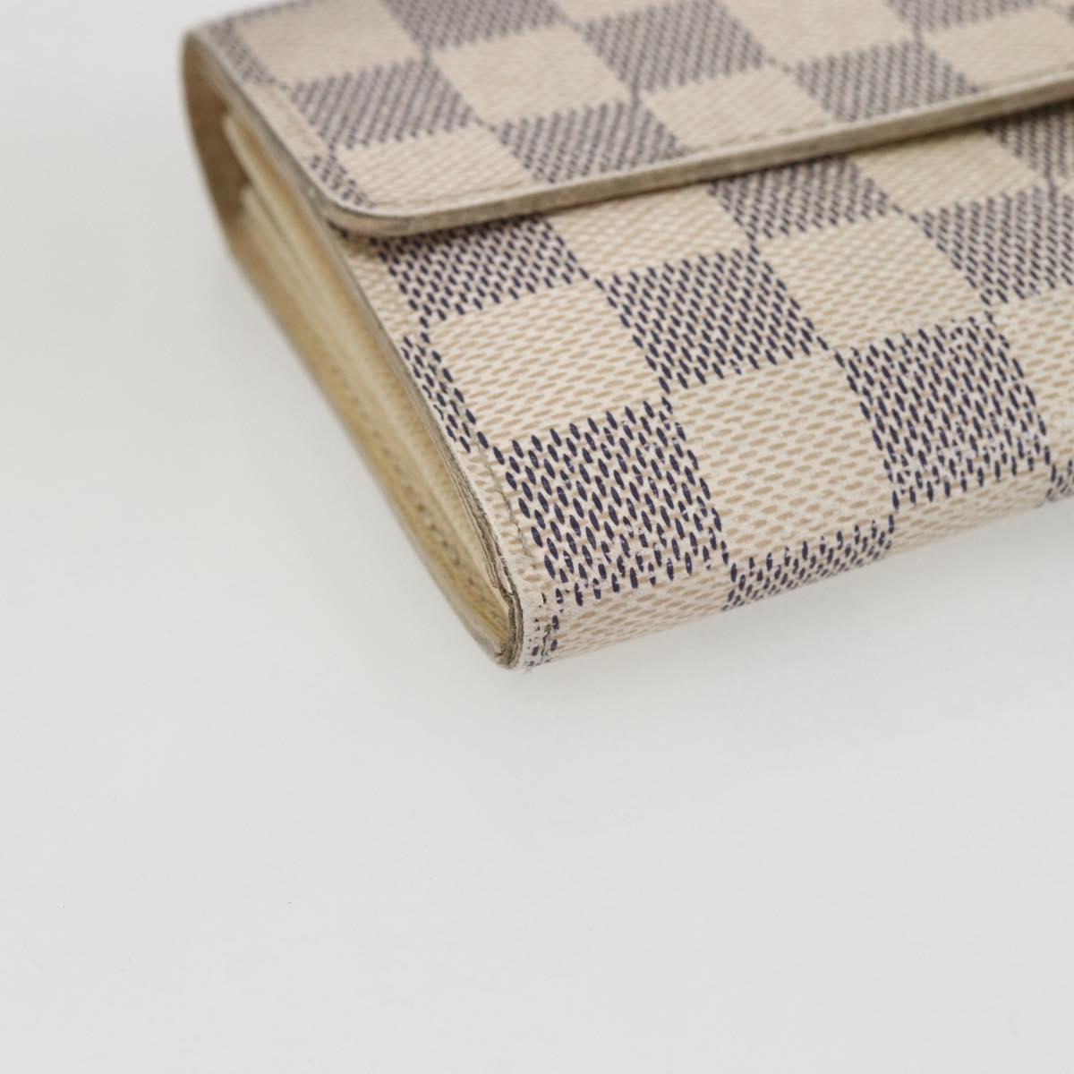 LOUIS VUITTON Damier Azur Portefeuille Sarah Long Wallet N61735 LV Auth 154245A