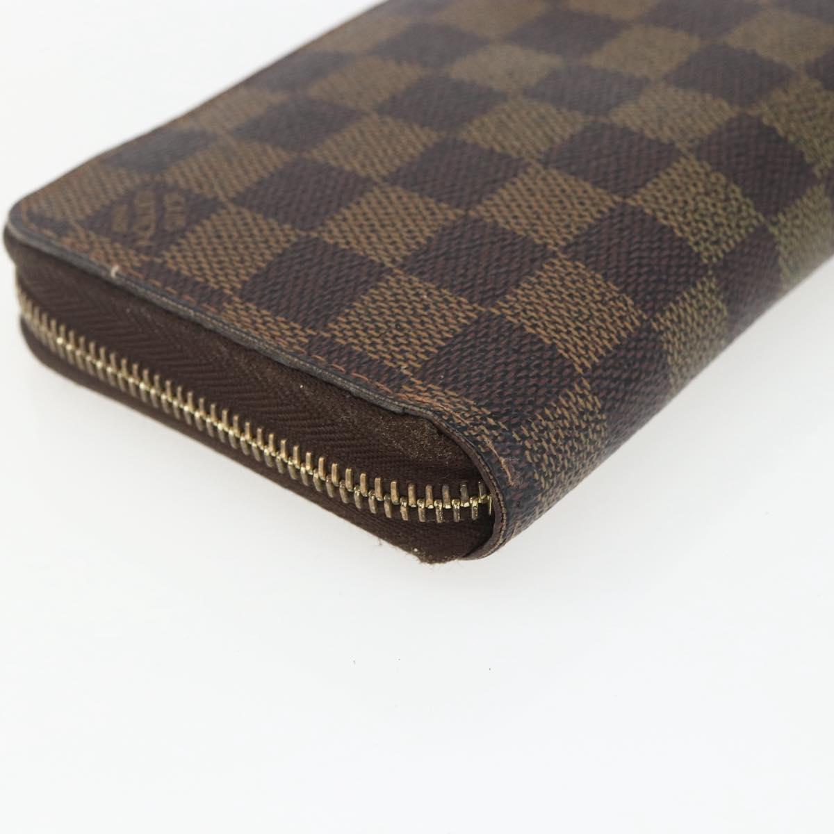 LOUIS VUITTON Damier Ebene Zippy Wallet Long Wallet N41661 LV Auth 154246