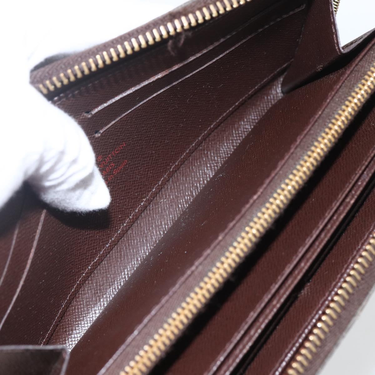 LOUIS VUITTON Damier Ebene Zippy Wallet Long Wallet N41661 LV Auth 154246