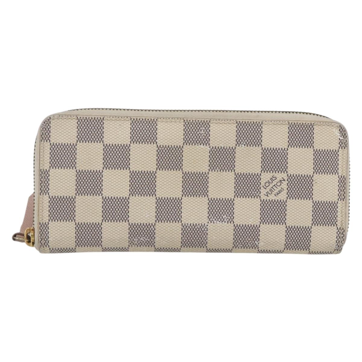 LOUIS VUITTON Damier Azur Portefeuille Clemence Long Wallet N61264 Auth 154247