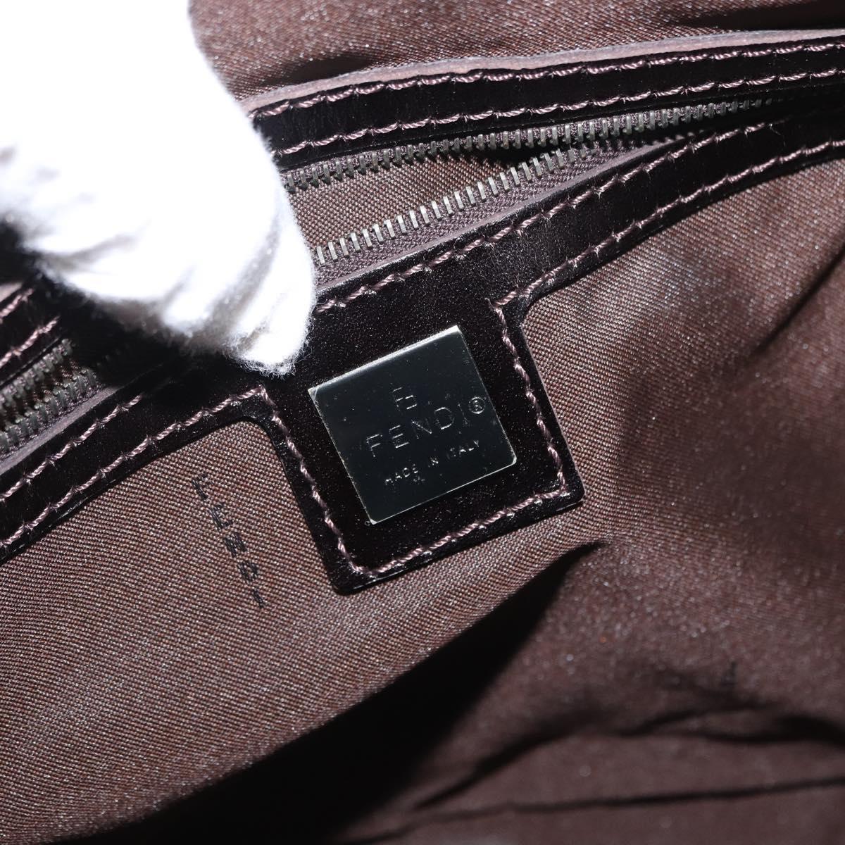 FENDI Zucca Canvas Hand Bag Black Brown Auth 154262