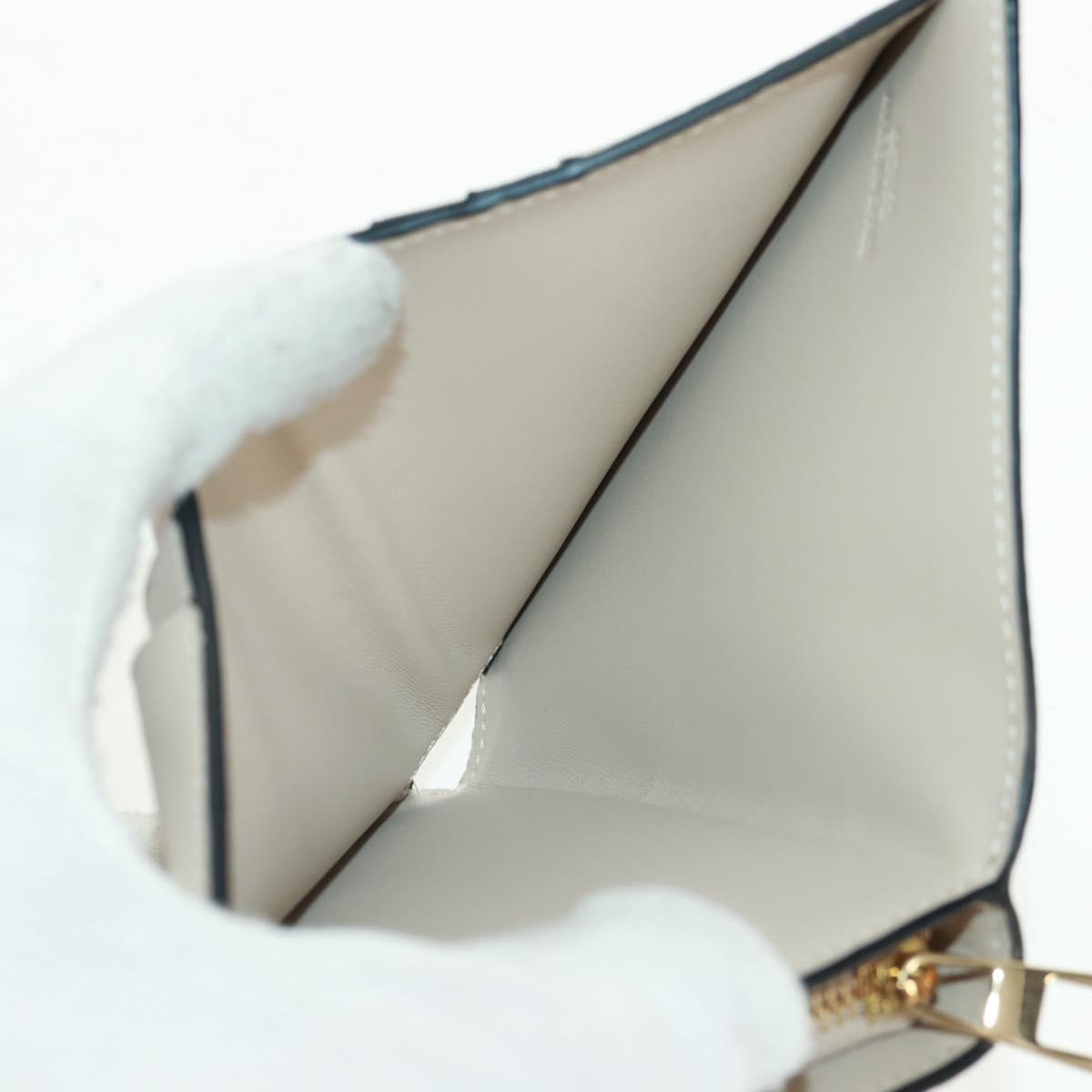LOEWE Anagram Wallet Leather Ivory Gold Auth 154264SAM