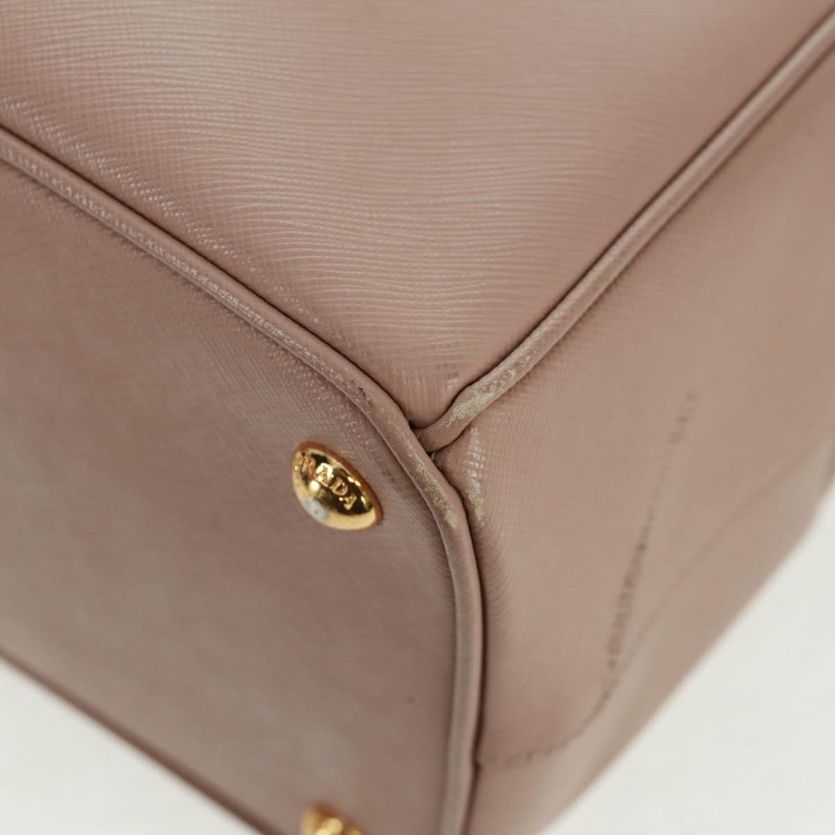 PRADA Hand Bag Safiano leather 2way Pink Gold Auth 154265V