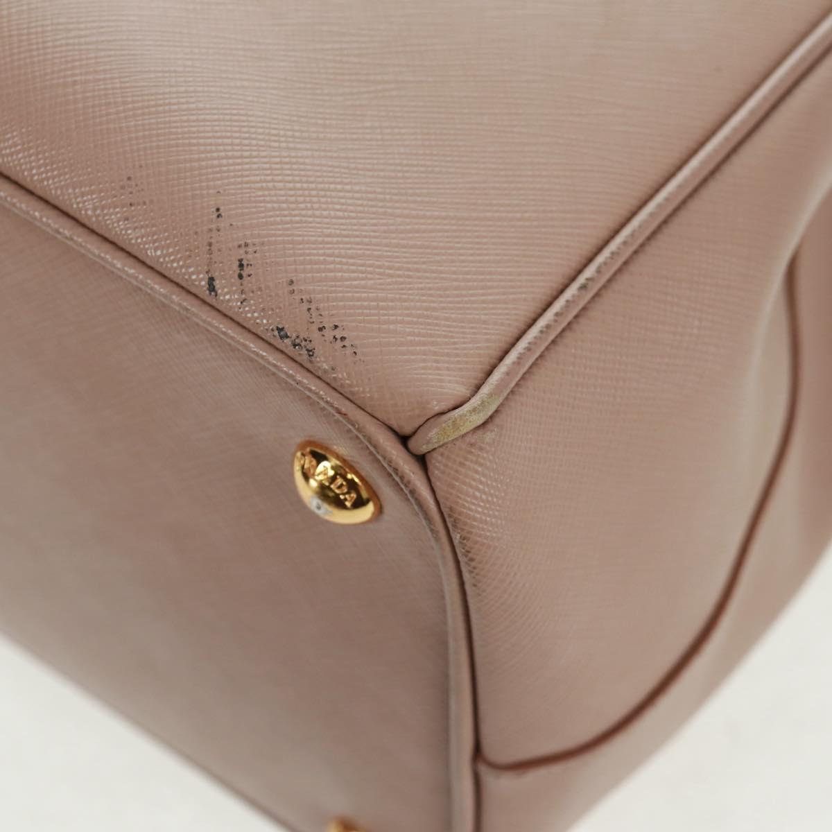 PRADA Hand Bag Safiano leather 2way Pink Gold Auth 154265V