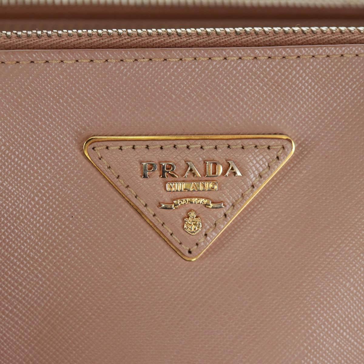 PRADA Hand Bag Safiano leather 2way Pink Gold Auth 154265V