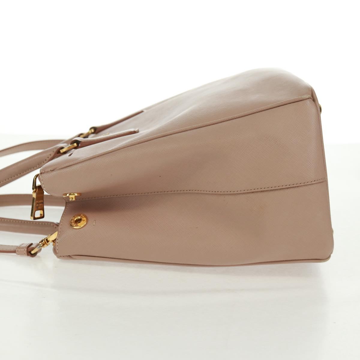 PRADA Hand Bag Safiano leather 2way Pink Gold Auth 154265V