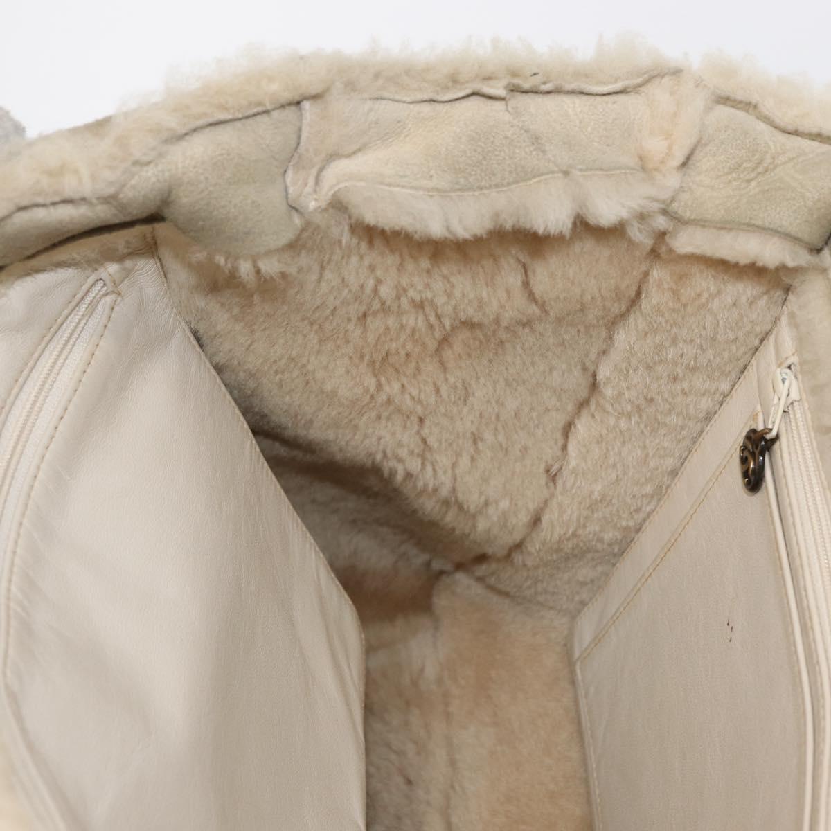 CHANEL Tote Bag Mouton Beige CC Auth 154266