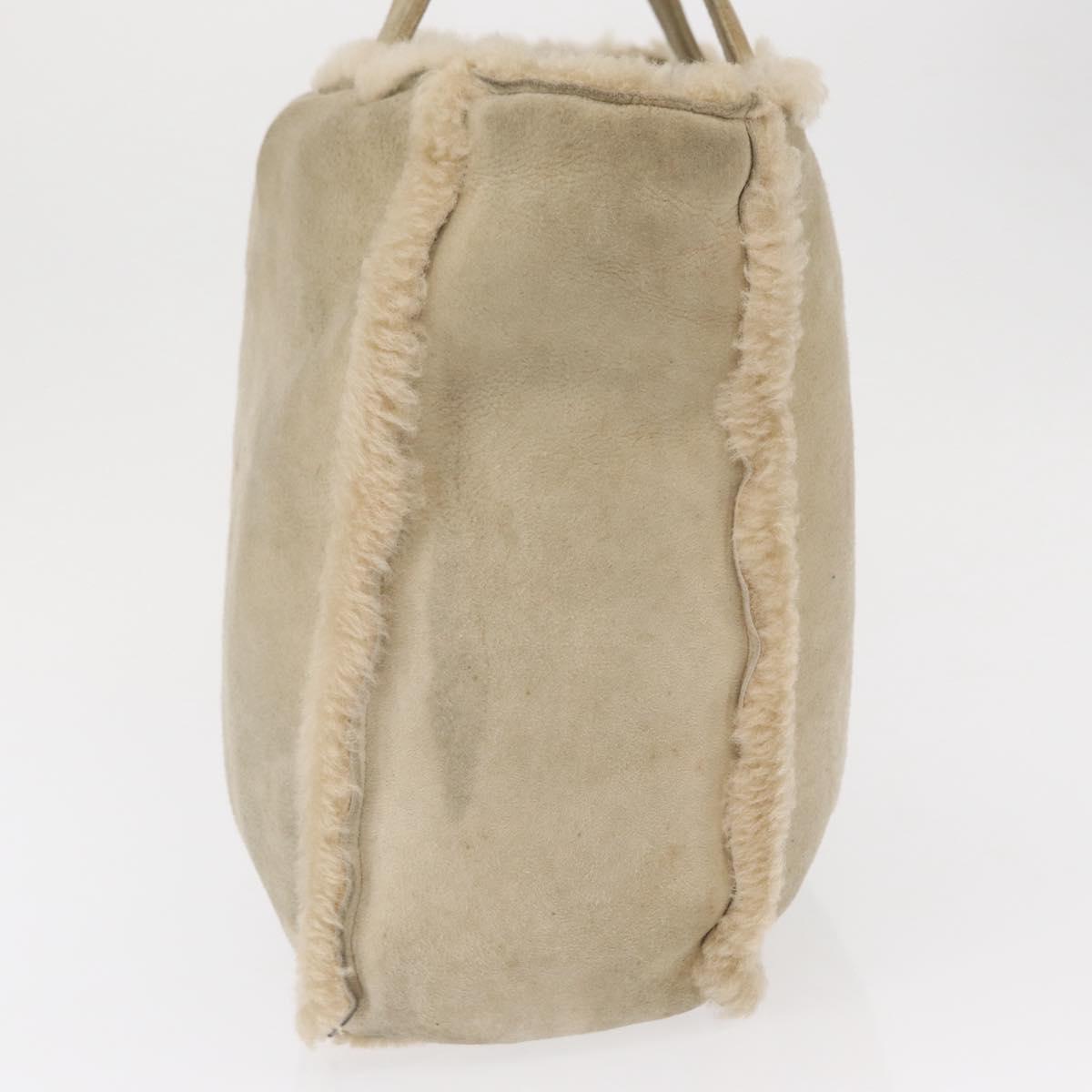CHANEL Tote Bag Mouton Beige CC Auth 154266