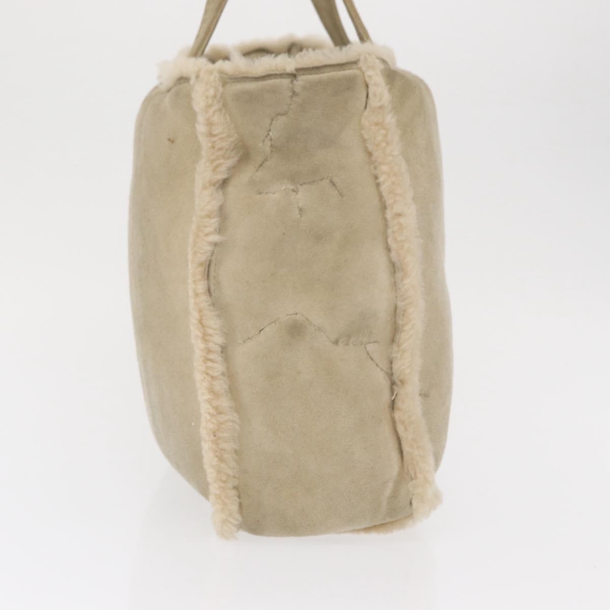 CHANEL Tote Bag Mouton Beige CC Auth 154266