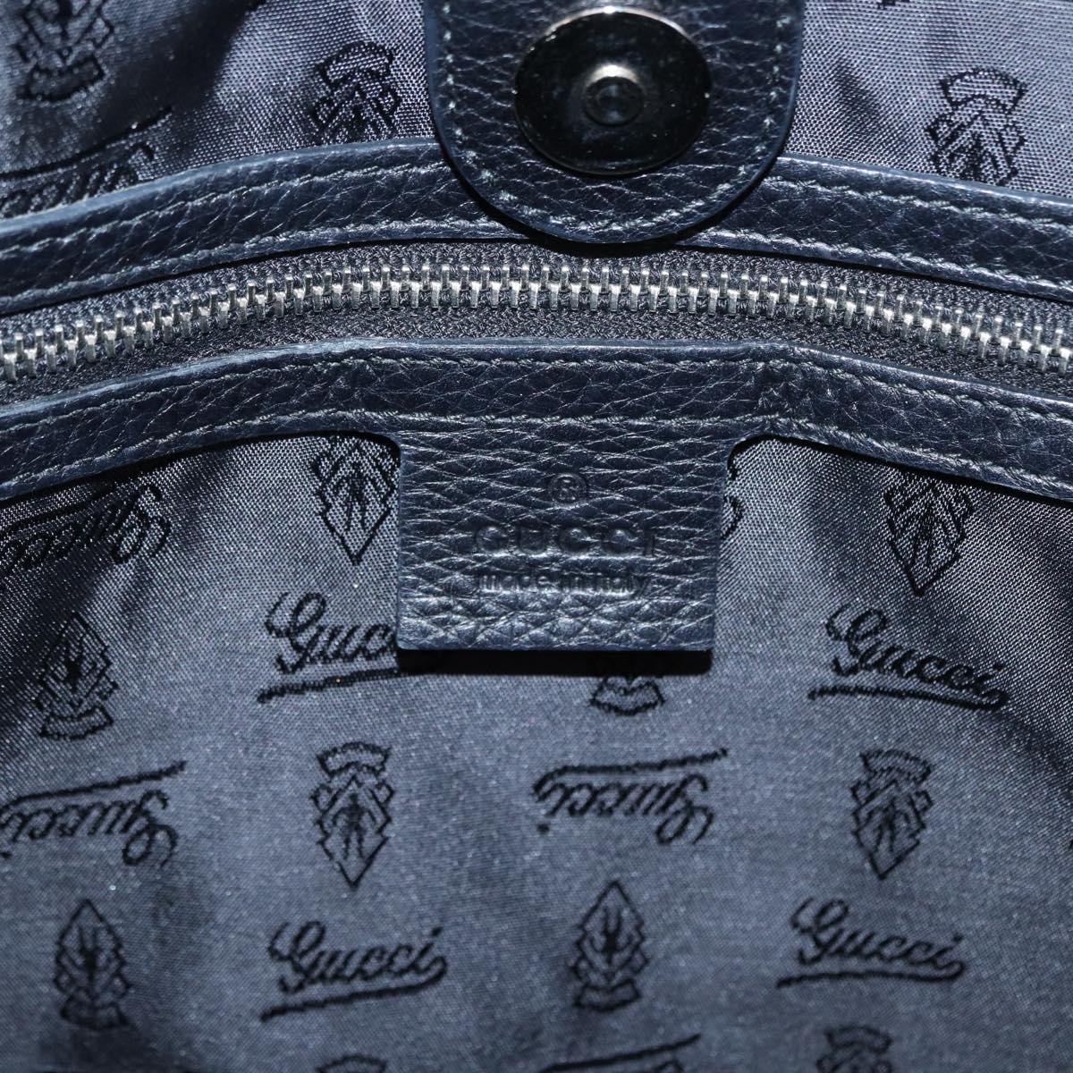 GUCCI Tote Bag Nylon Black Silver 241102 Auth 154270
