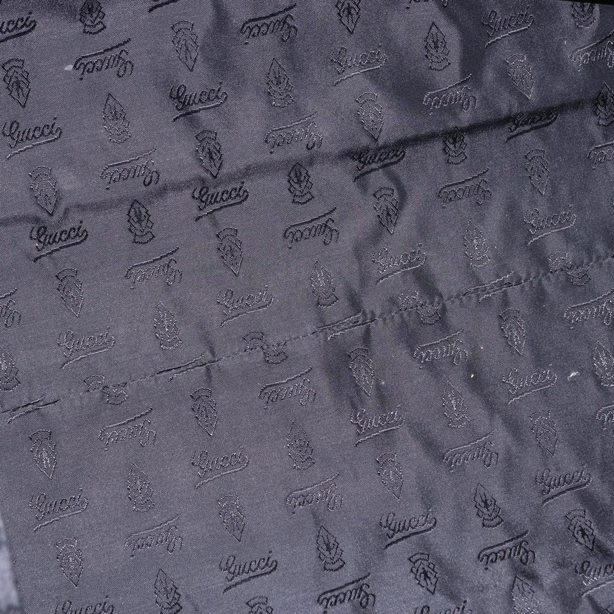 GUCCI Tote Bag Nylon Black Silver 241102 Auth 154270