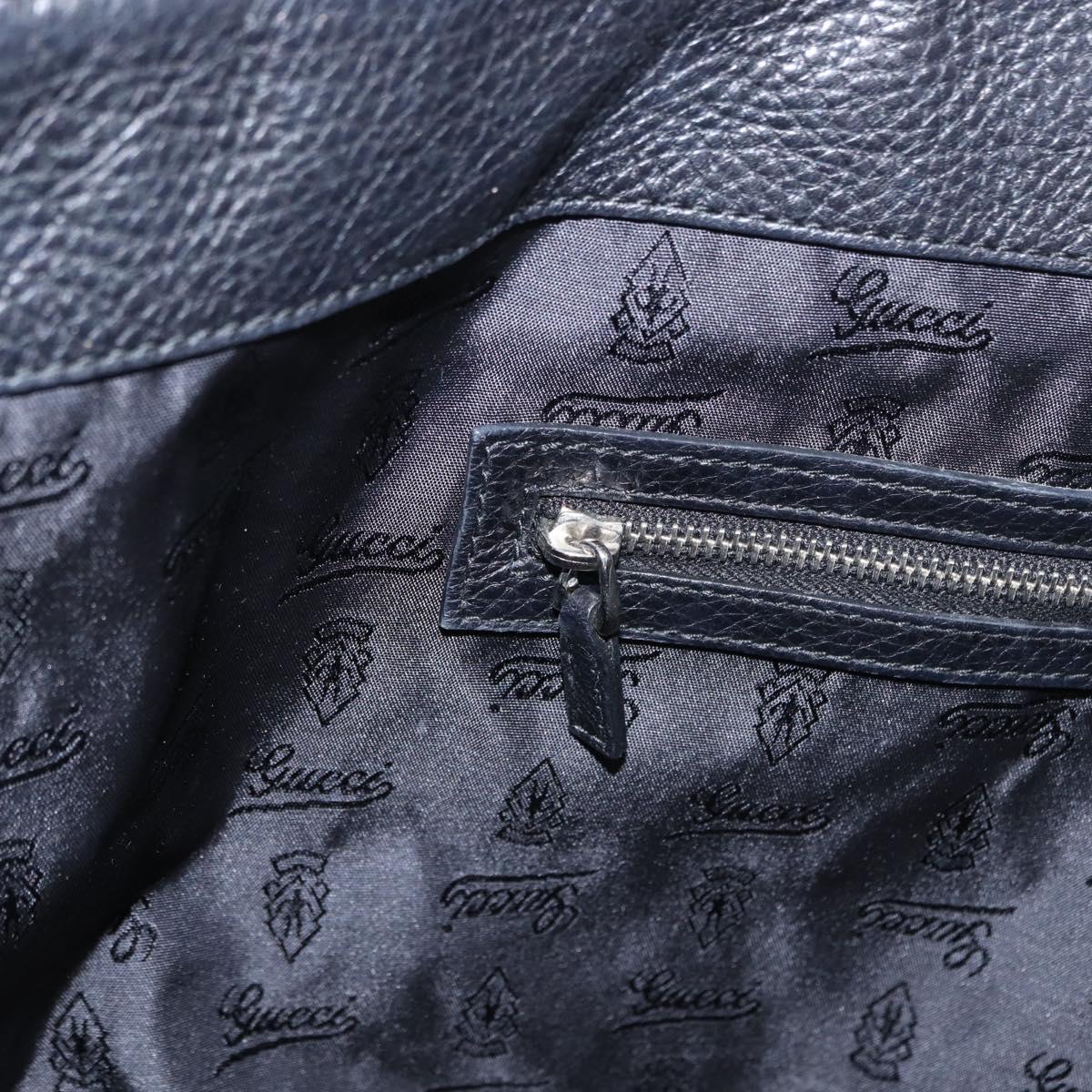 GUCCI Tote Bag Nylon Black Silver 241102 Auth 154270