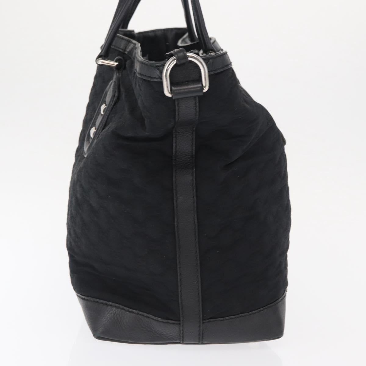 GUCCI Tote Bag Nylon Black Silver 241102 Auth 154270