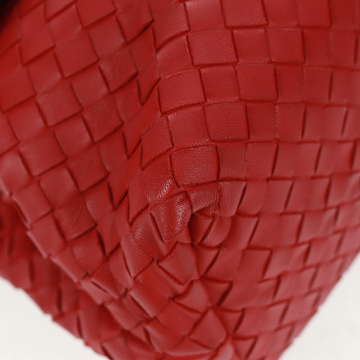 BOTTEGA VENETA INTRECCIATO Shoulder Bag Leather Red Auth 154274V