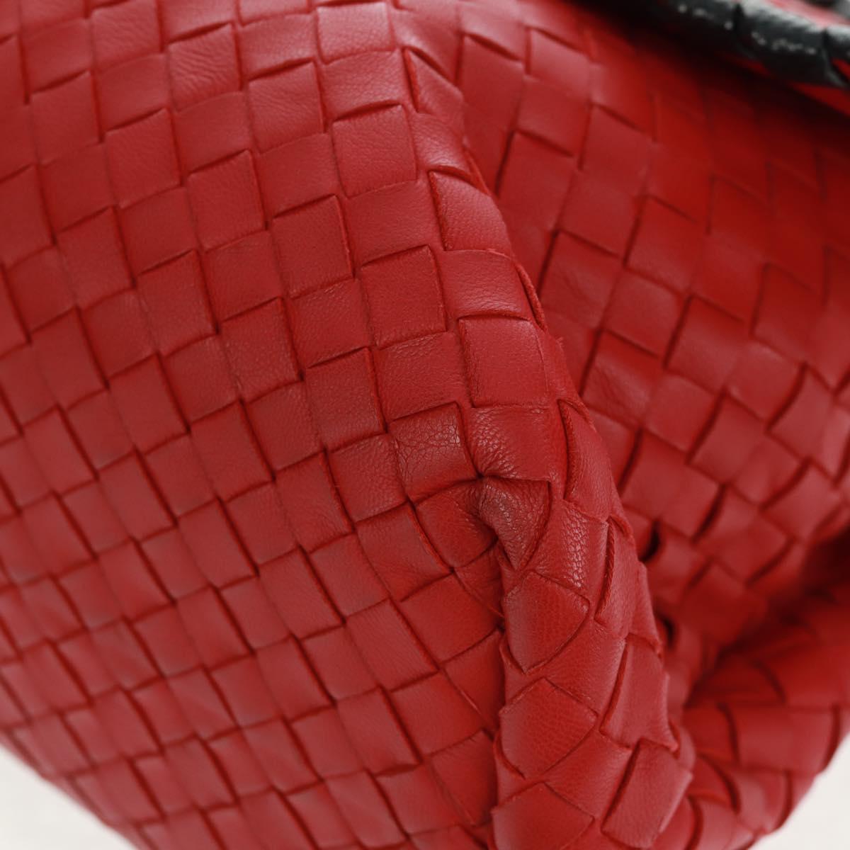 BOTTEGA VENETA INTRECCIATO Shoulder Bag Leather Red Auth 154274V