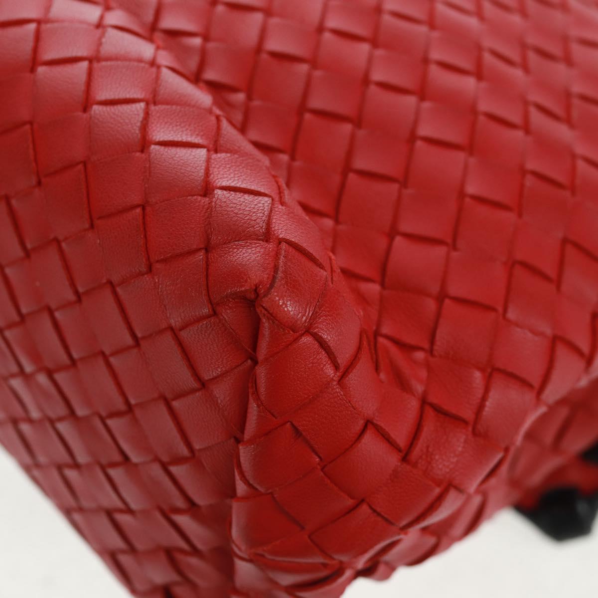 BOTTEGA VENETA INTRECCIATO Shoulder Bag Leather Red Auth 154274V