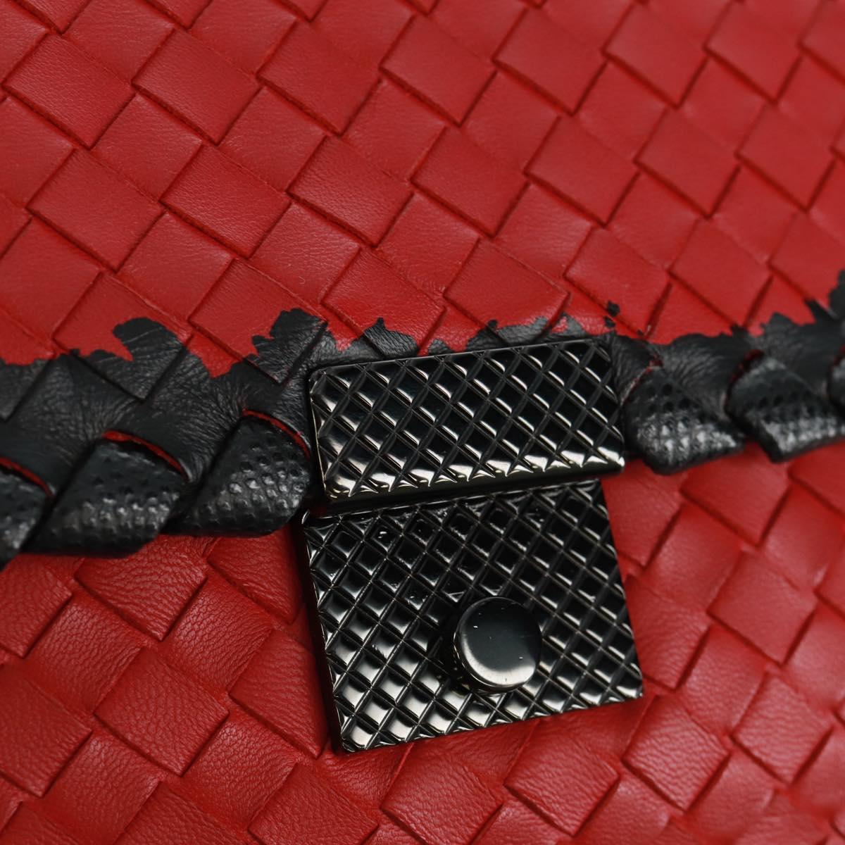 BOTTEGA VENETA INTRECCIATO Shoulder Bag Leather Red Auth 154274V