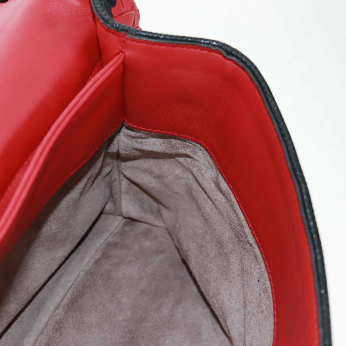 BOTTEGA VENETA INTRECCIATO Shoulder Bag Leather Red Auth 154274V
