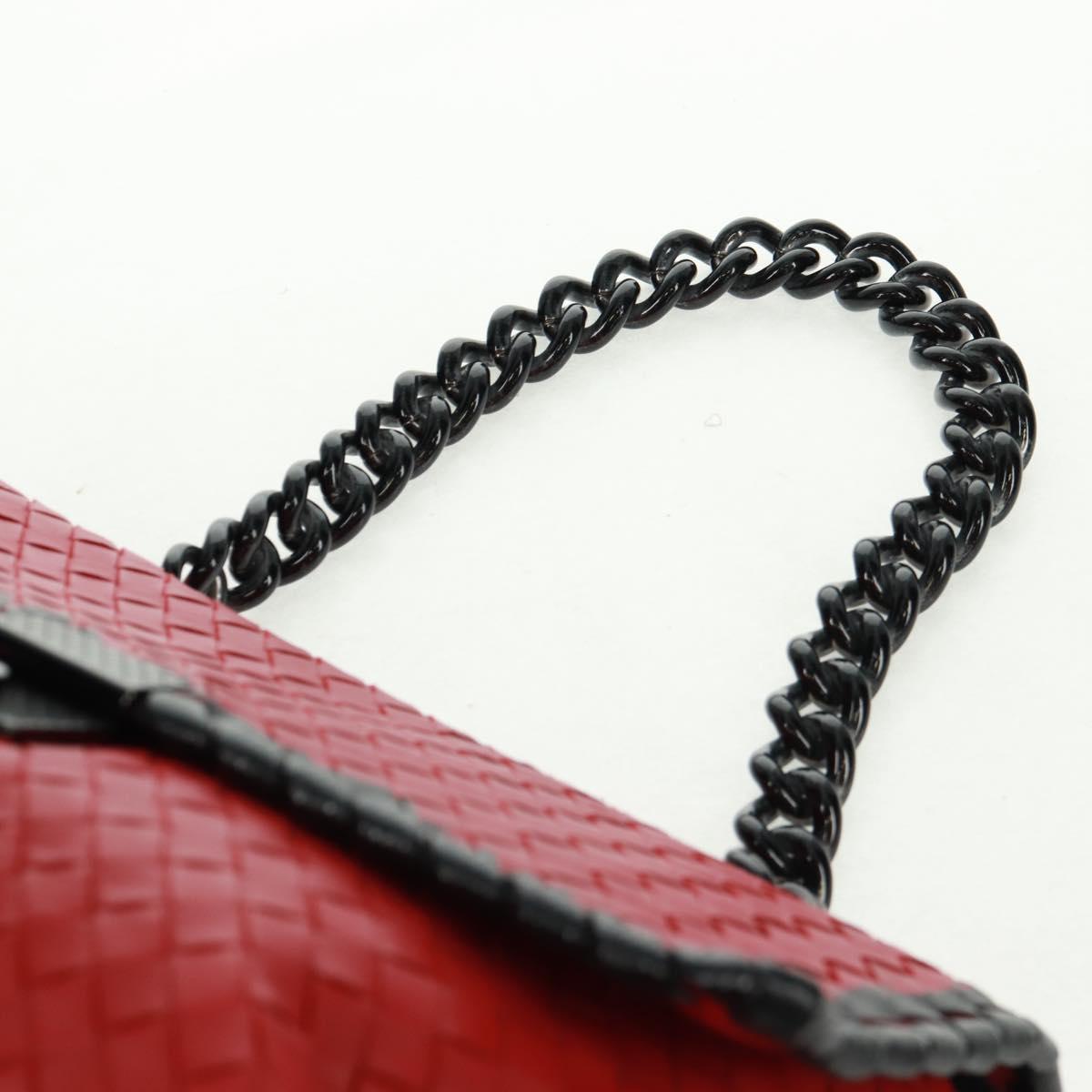BOTTEGA VENETA INTRECCIATO Shoulder Bag Leather Red Auth 154274V