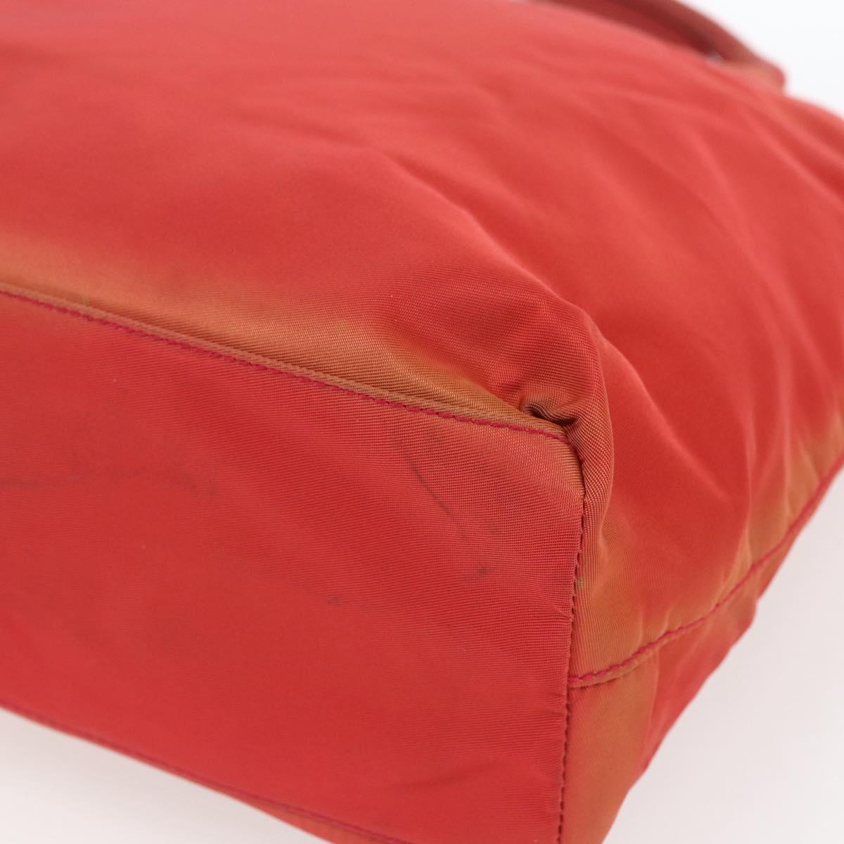 PRADA Hand Bag Nylon Red Auth 154276