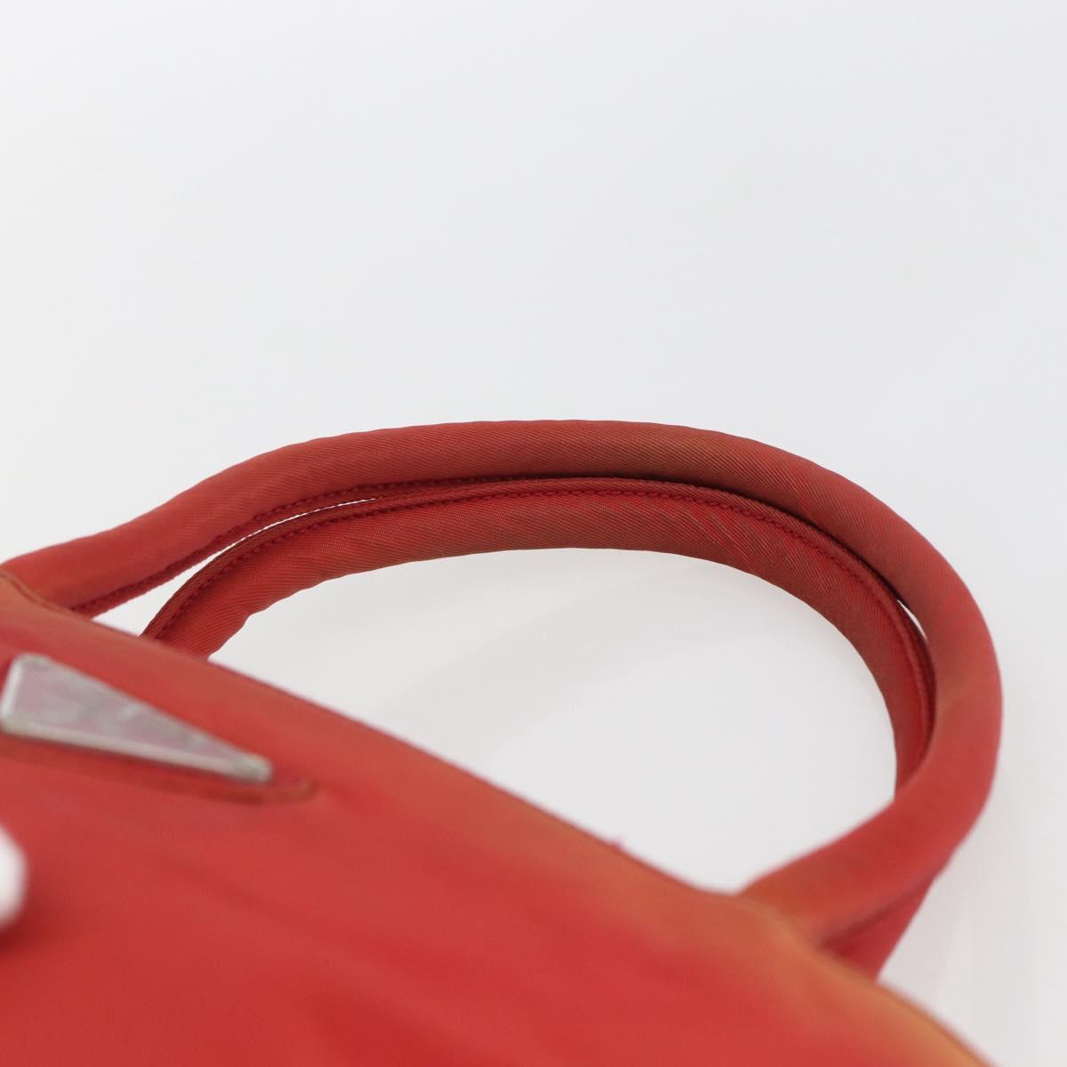 PRADA Hand Bag Nylon Red Auth 154276