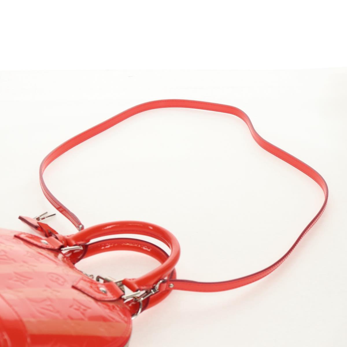 LOUIS VUITTON Vernis Rayure Alma BB Hand Bag 2way Rose rich LV Auth 154292V