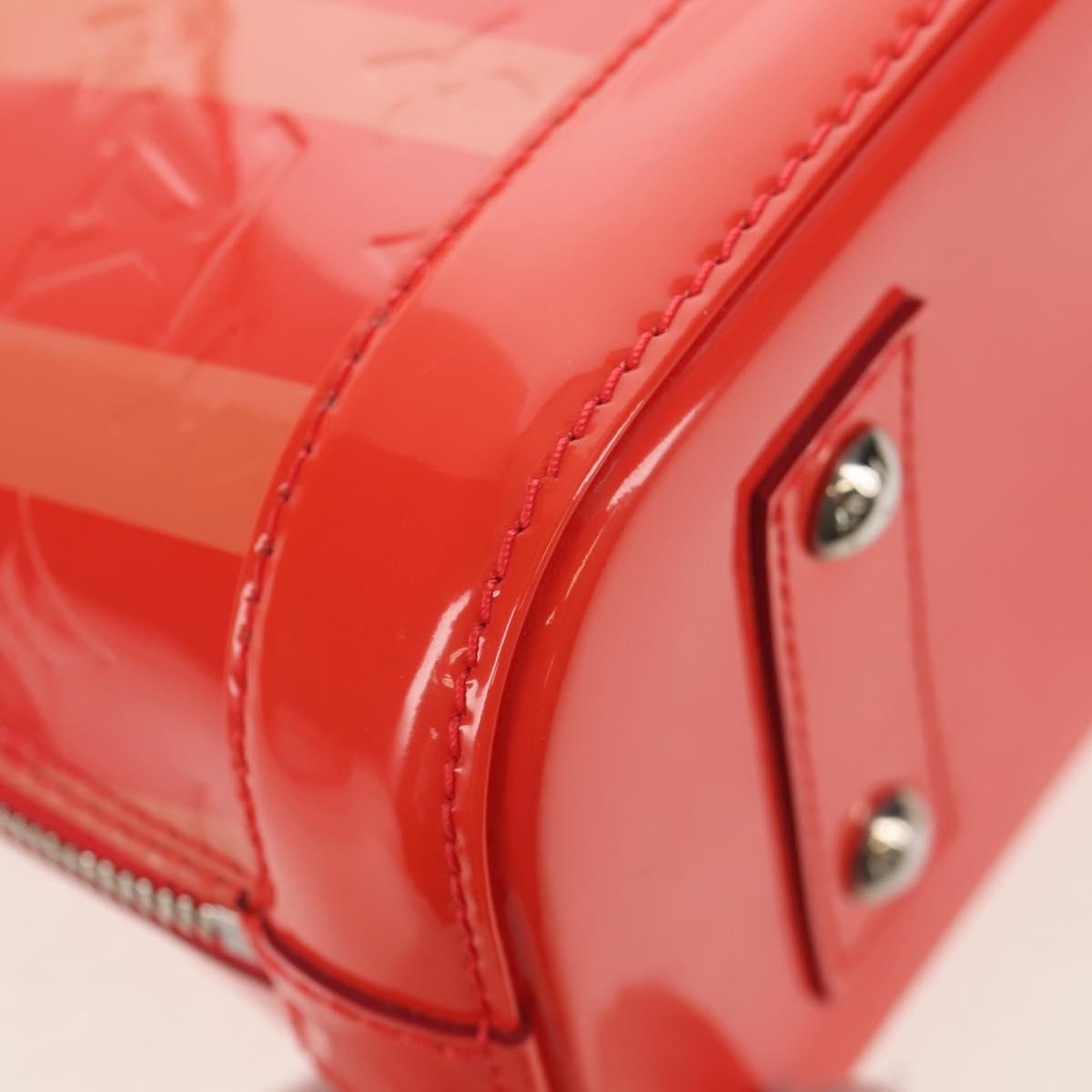 LOUIS VUITTON Vernis Rayure Alma BB Hand Bag 2way Rose rich LV Auth 154292V