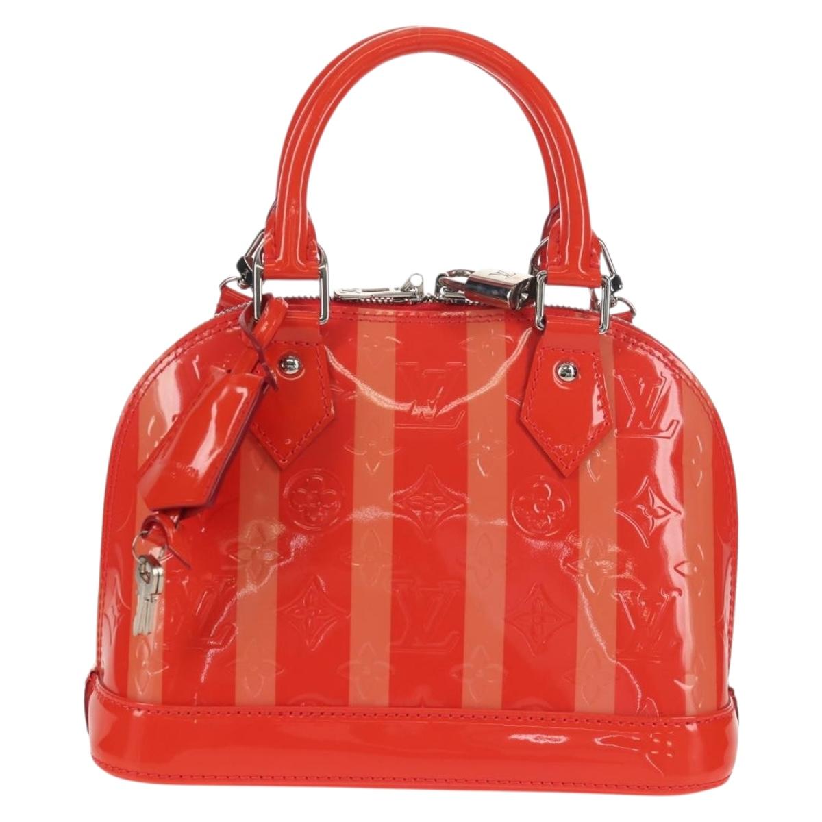 LOUIS VUITTON Vernis Rayure Alma BB Hand Bag 2way Rose rich LV Auth 154292V