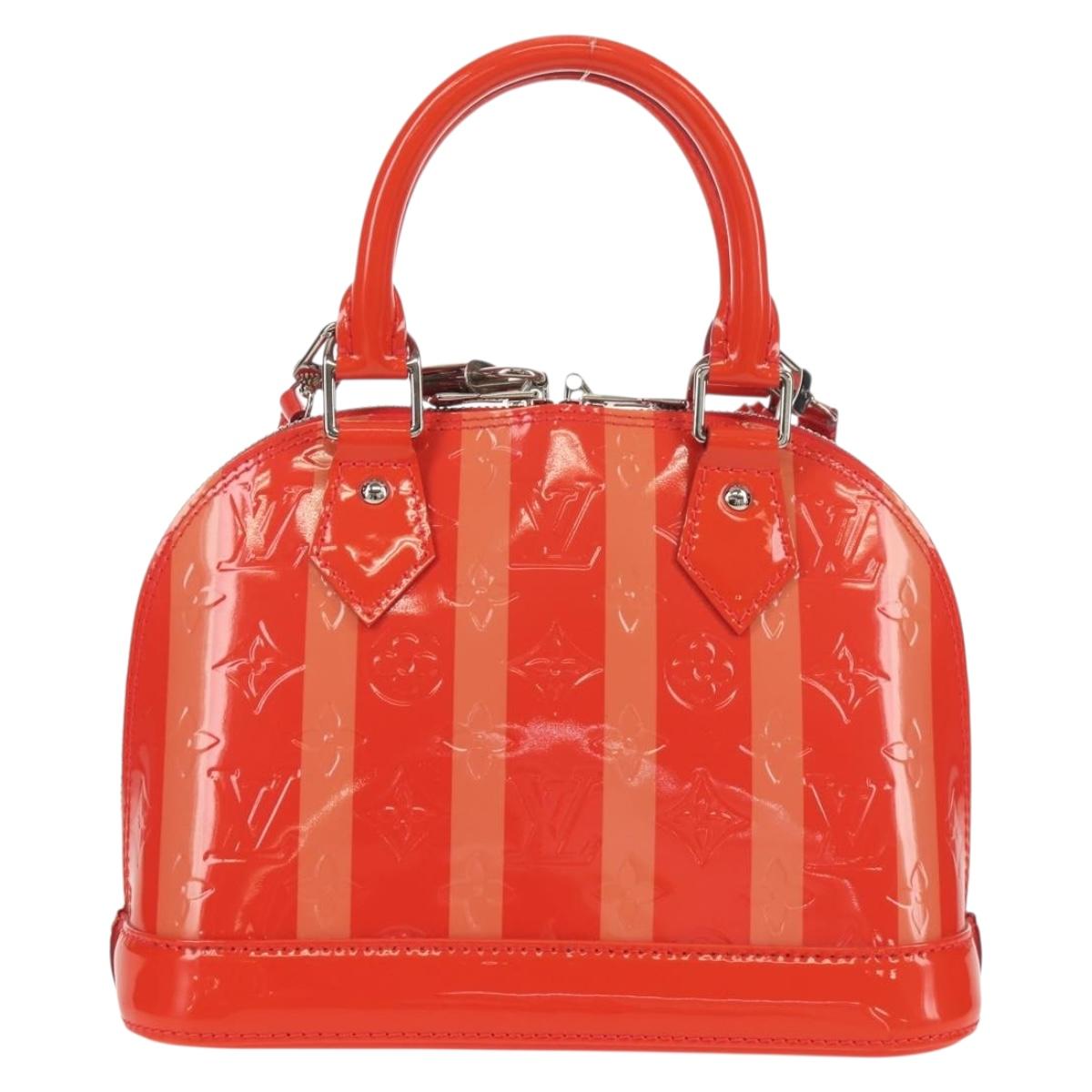 LOUIS VUITTON Vernis Rayure Alma BB Hand Bag 2way Rose rich LV Auth 154292V